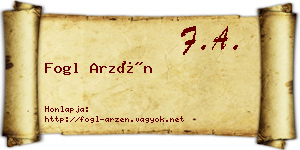 Fogl Arzén névjegykártya